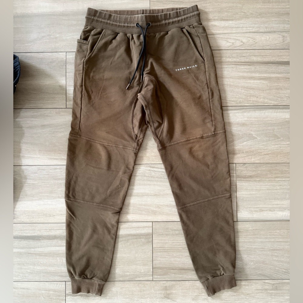 Three nails men’s Gray, Black & Brown Jogger Pants bundle Drawstring Bottoms - Picture 2 of 7